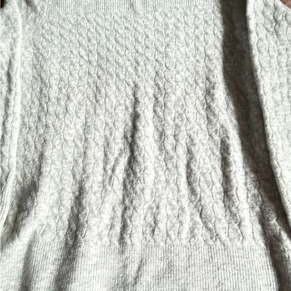LOFT Light Gray Cable Knit Sweater